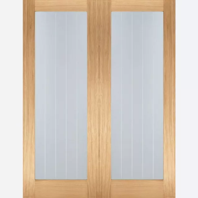 LPD Internal Oak Mexicano Clear Glazed Rebated Pairs Doors