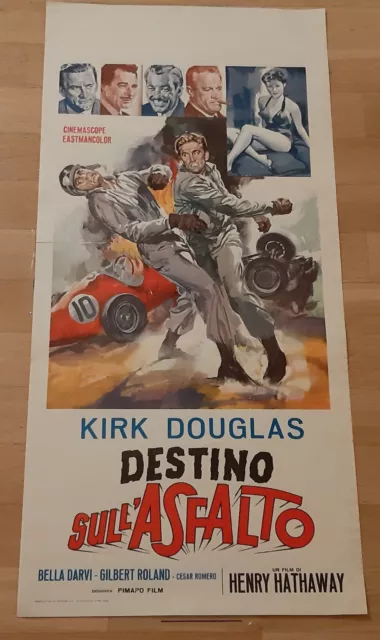 destino sull'asfalto locandina originale film kirk douglas poster manifesto
