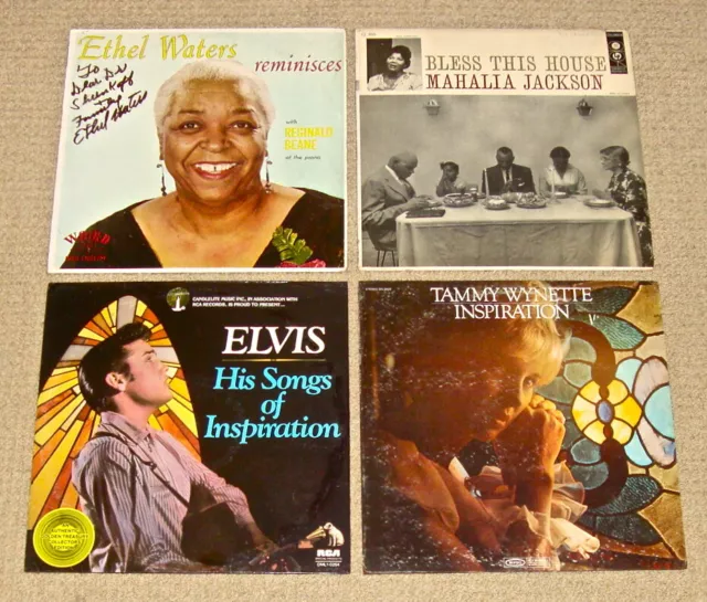 INSPIRATIONAL LPs: Ethel Waters-SIGNED/Mahalia Jackson/Elvis/Tammy Wynette