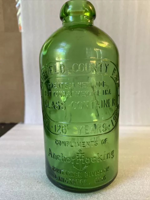 Vintage 1976 International Soft Drink Industry Exposition Green Glass Bottle