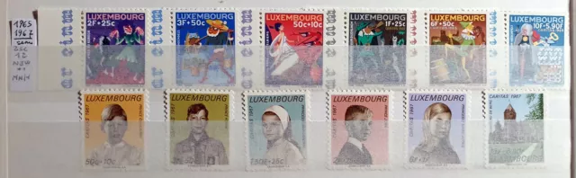 Lussemburgo Luxembourg 1965-67 Due Serie Complete Nuove - 12  Stamps New**