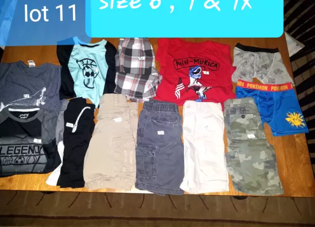 Lot of Boys Size 6 & 7 Shorts and Shirts Clothing, 11 Pieces