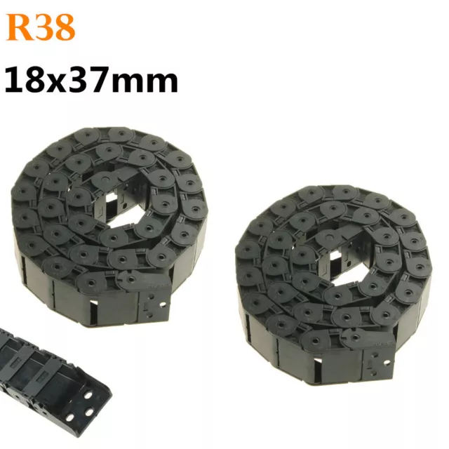 2 stück R38 Schleppkette Kabelschlepp Drag-Chain für 3D Drucker CNC 18x 37mm
