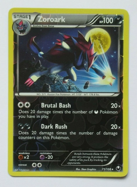 Zoroark REVERSE HOLO - 71/108 Black & White Dark Explorers - Rare Pokemon Card