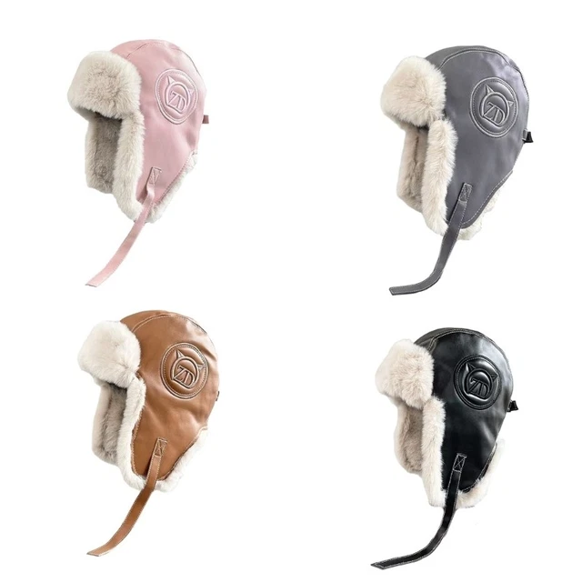 Pilot Flying Hat Brown Imitation Fur Traditional Ear Flaps Adult Costume Accessory