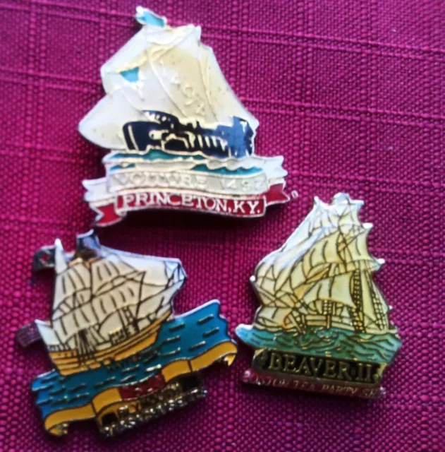 pins Bateau marine voilier Princeton.Ky, Beaver 2 Boston, Plymouth Massachuseets