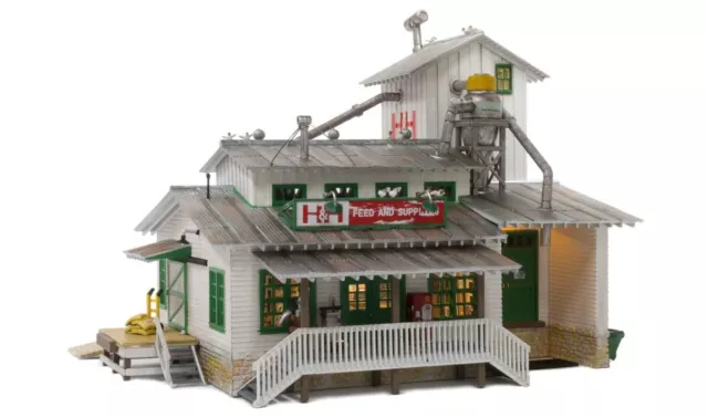 Woodland Scenics Landmark Structures Built & Ready H&H Feed Mill, HO Scale