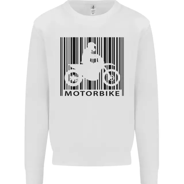 Motorbike Barcode Biker Motorcycle Kids Sweatshirt Jumper