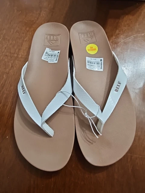 Reef Flip Flops Women's Size 8 Cushion Bounce Court Thongs Sandals White