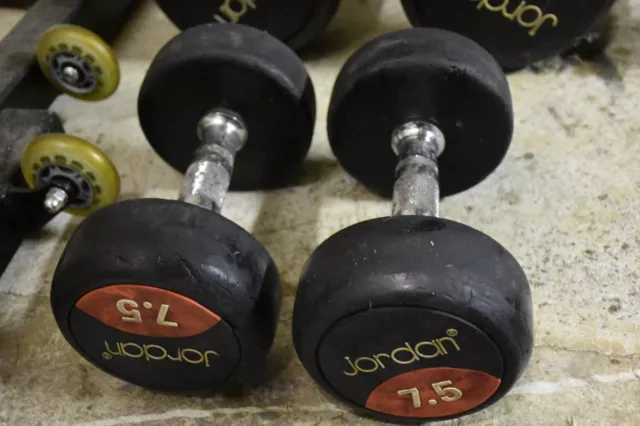 USED Jordan Dumbbells Premium Rubber SOLD IN PAIRS - 7.5kgx2