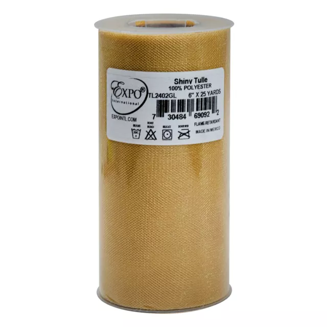 Expo Brillant Tulle 6 " Large 22.9m Spool-Gold, TL2402-GL