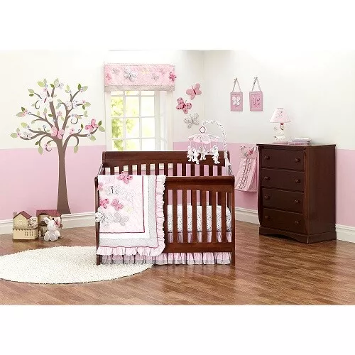 Just Born Antique Chic 13-Pc Crib Bedding Set Include Mobile/Lamp/Wall Art+++New