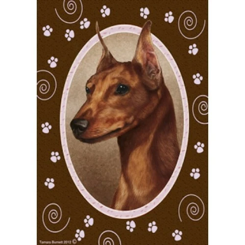 Paws House Flag - Red Miniature Pinscher 17223