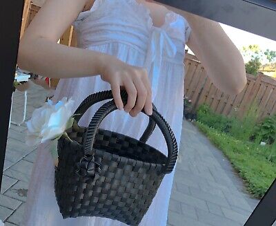 Handmade Basket Bag Tote Bag Shopping Bag Handmade Gift Picnic Bag Decor 2