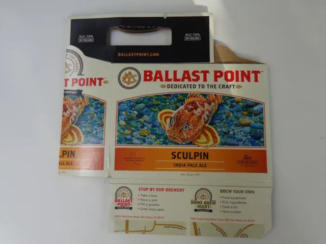 Beer Six pack Holder (6-pack) - BALLAST POINT Brewery Sculpin IPA - CALIFORNIA