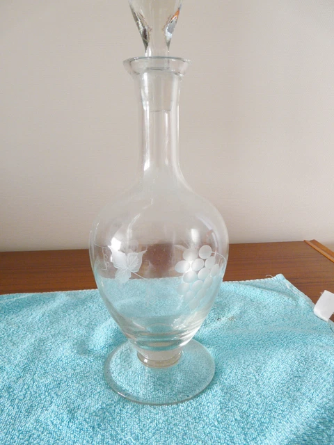 Carafe à Liqueur Années 50 – Style Art Déco Avec Tourniquet Et Verres – États-Unis