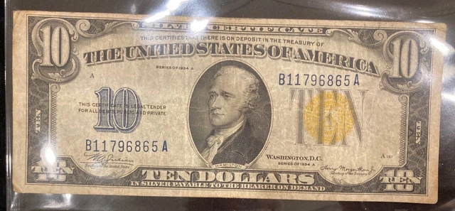 1934 A $10 North Africa WWII Emergency Issue Silver Certificate - Nice Note
