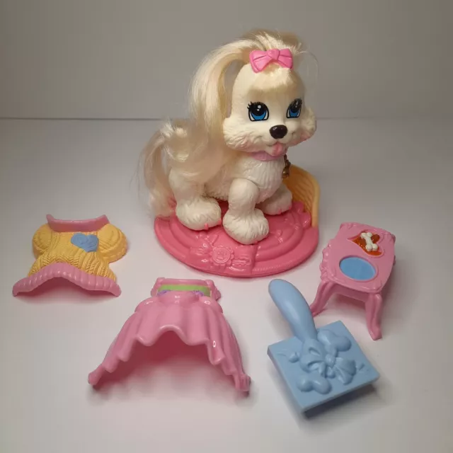 Fisher Price Snap N Style Ginger Shih-Tzu Dog  Bed Bowl Dresses Brush