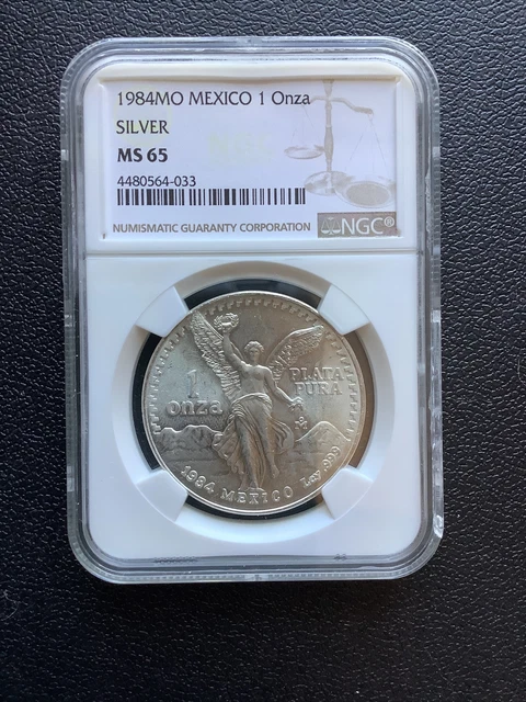 1984 1oz Silver Mexican Libertad NGC MS 65