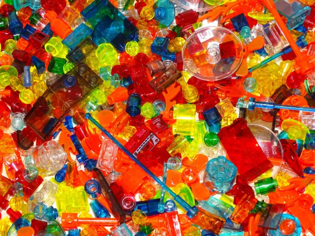 Lego 200 transparente Steine viele Kleinteile und Farben Konvolut Sammlung