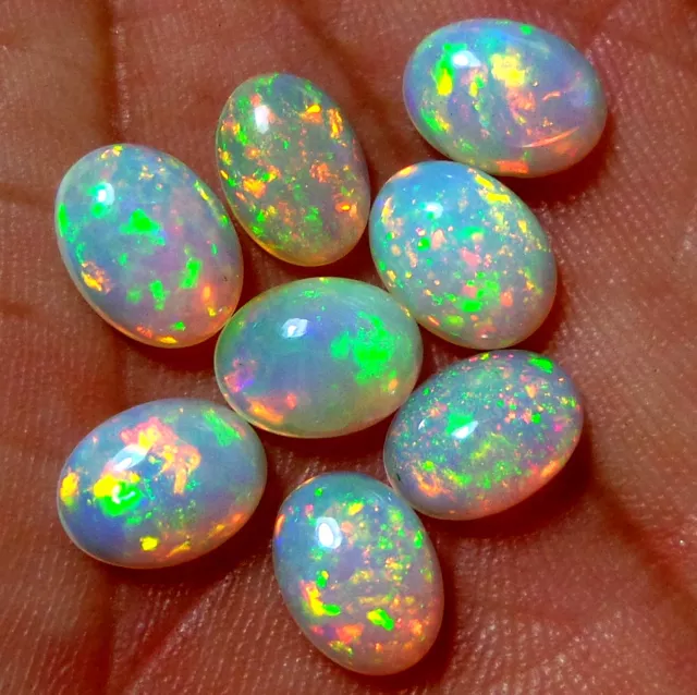 10x8 9x7 8x6 7x5 6x4 MM Natural Top Rainbow Fire Ethiopian Opal Oval Shape Cabs