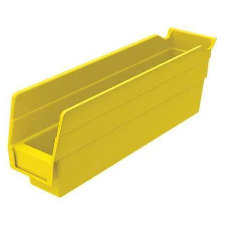 Akro-Mils 30110Yello Shelf Storage Bin, Yellow, Plastic, 11 5/8 In L X 2 3/4 In