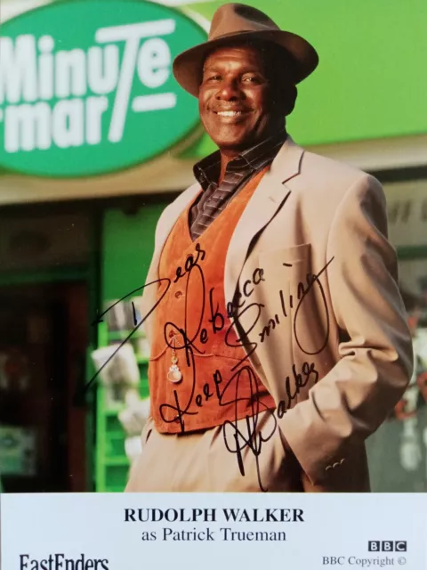 Eastenders, Patrick Trueman, Rudolph Walker, Hand Signed Photo Card, Exc Cond.