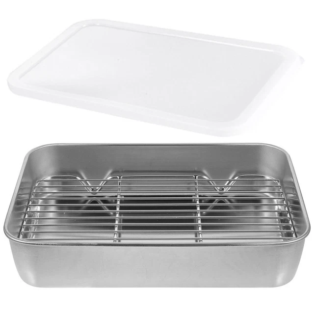 STAINLESS STEEL BAKEWARE Nonstick Roasting Pan Oil Draining Turkey