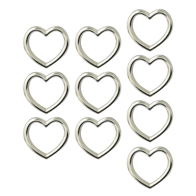 10 piezas anillo bucle multifuncional resistente en forma de corazón resistente con hebilla antioxidación de larga duración