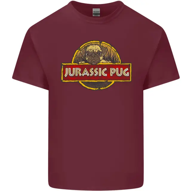 T-shirt top parodia film per cani Jurassic Pug parodia da uomo cotone 9