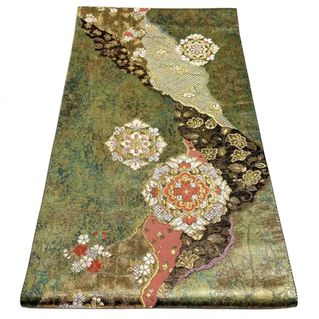 Japanese Kimono Belt Fukuro Obi Pure Silk Vintage Antique Japan 5307