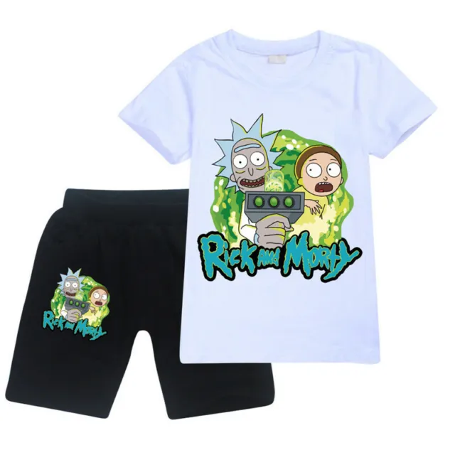 Nuovi pantaloncini ragazzi ragazze Rick and morty t-shirt estate casual set bambini regalo di compleanno 10