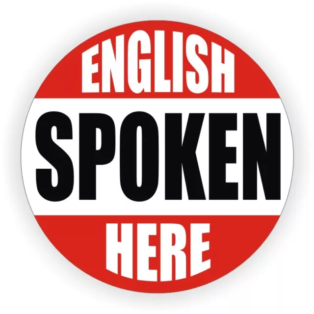 English Spoken Here Hard Hat Decal Helmet Sticker Label Sarcastic Toolbox Funny