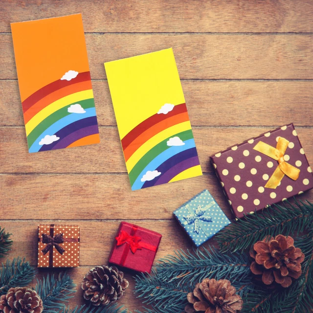 Paper Grocery Bag Rainbow Party Goody Bag Bread Gift Bags Packing Bag