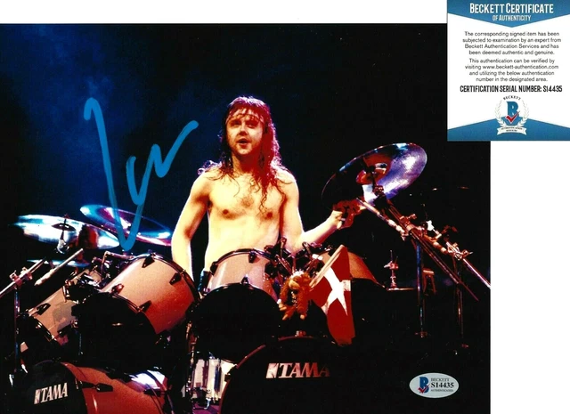 METALLICA DRUMMER LARS ULRICH SIGNED 8x10 PHOTO BECKETT BAS COA 4 DRUM ICON BAND METALLICA DRUMMER LARS ULRICH SIGNED 8x10 PHOTO BECKETT BAS COA 4 DRUM ICON BAND