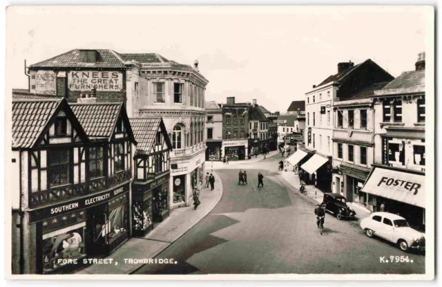 Trowbridge Fore Street Wiltshire - 1957 Real Photo Postcard R09