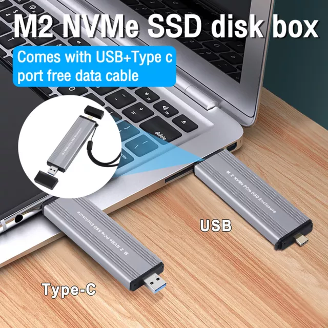 M.2 NGFF / NVMe SATA SSD to USB 3.1 External Case Hard Drive Enclosure Adapter