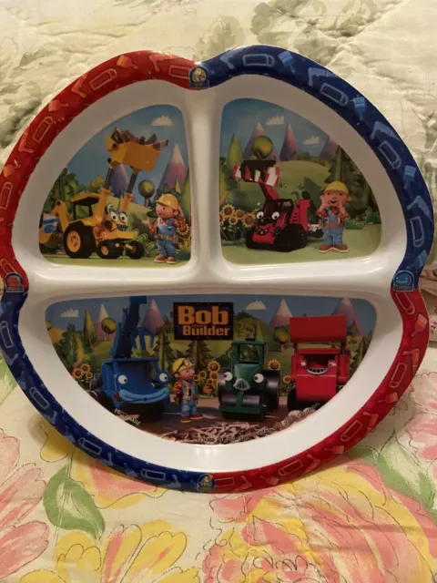 Bob the Builder  Divided Child’s Plate Rare!! Melamine  Pecoware