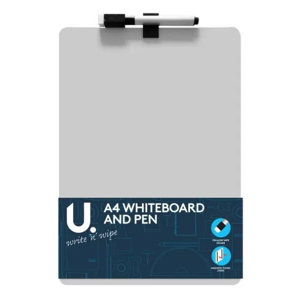 A4 Dry Wipe  Mini Office Whiteboard Notice Memo White Board Pen & Eraser