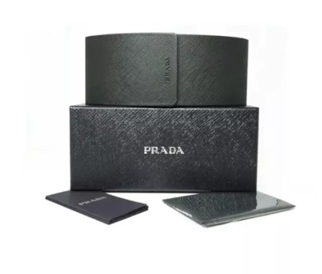 PRADA Large Sunglasses/Eyeglasses Black Hard Case Box & Cleaning Cloth NEW PRADA Large Sunglasses/Eyeglasses Black Hard Case Box & Cleaning Cloth NEW