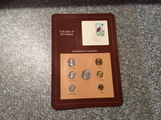 Franklin Mint coin sets of all nations card Kingdom of Lesotho new