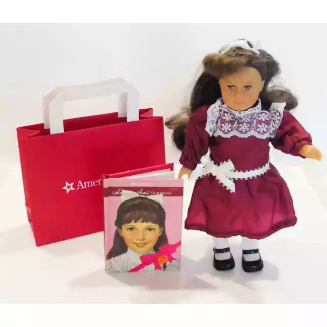 American Girl 25th Anniversary MINI SAMANTHA DOLL Cloth Christmas Dress Book Bag