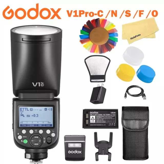 Godox V1 Pro TTL Li-ion Round Head Camera Flash Light Speedlight for C/S/N/F/O