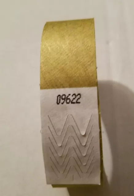 100  3/4" Gold Tyvek Wristbands, Gold Paper Wristbands, Wristbands For Events 2