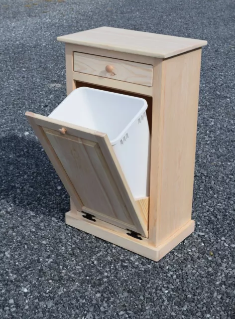 Extra Large trash can | Unfinished trash bin | Wooden trash bin | Amish Handmade