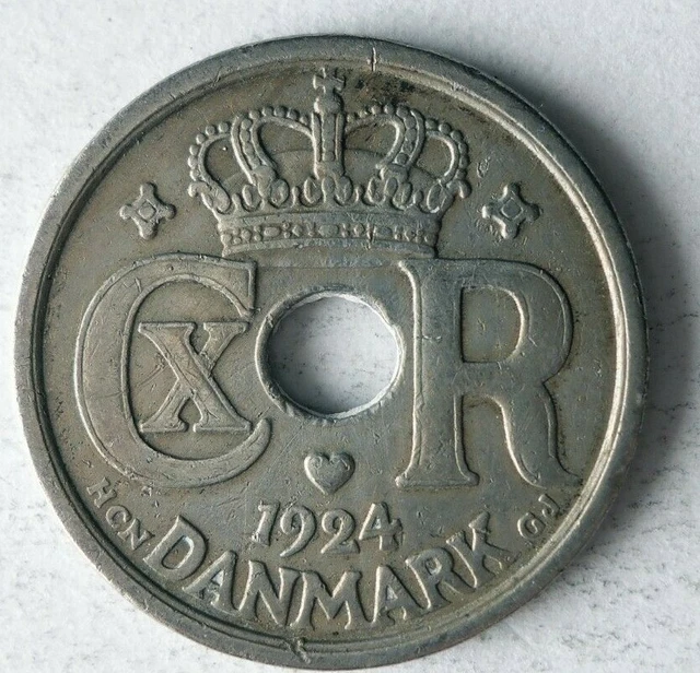 1924 DENMARK 24 ORE - High Quality Coin - FREE SHIP - Bin #54