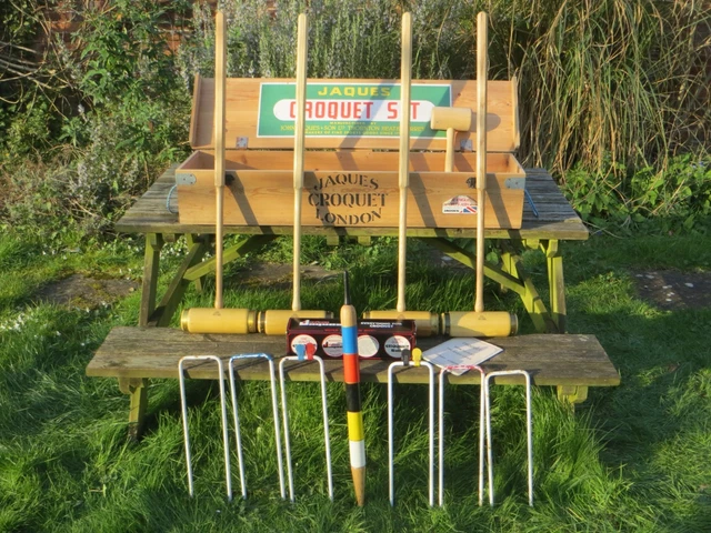 Mini Croquet D'intérieur Jaques London – Édition Chelsea, Complet Et Neuf (bois)
