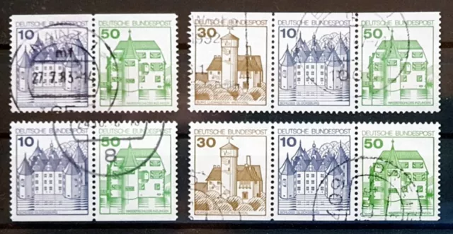 Bund 1980 o Lot Burgen Schlösser B&S Zusammendrucke ZD aus Markenheft MH (3708D)