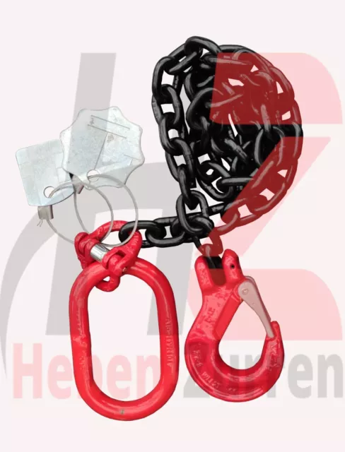 Anschlagkette 1-Strang 6mm Tragfähigkeit:1,12t Kettengehänge Krankette Länge:2m
