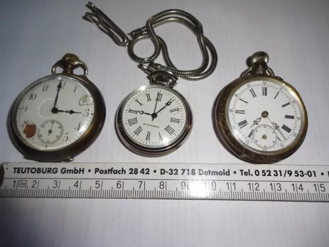 alte Silberfarbige taschenuhren gebraucht 3 Stück Nachlass